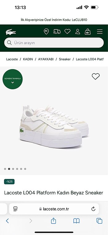 Lacoste bayan spor ayakkabısı