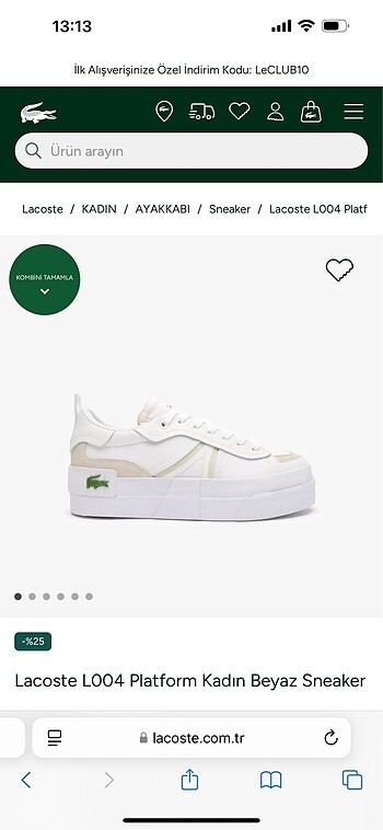 Lacoste Lacoste bayan spor ayakkabısı