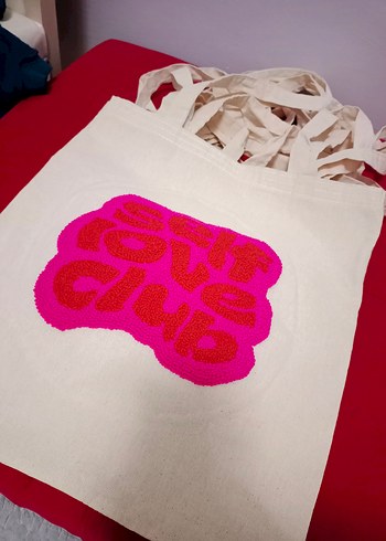 Punch işleme Kadın Bez Çanta - Görsel 2