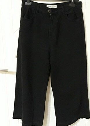Bershka Culotte yüksek bel bol paça jean pantolon 