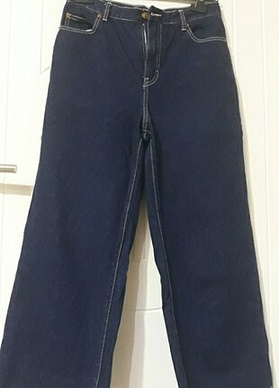 Pull bear culotte yüksek bel bol paça jean pantolon