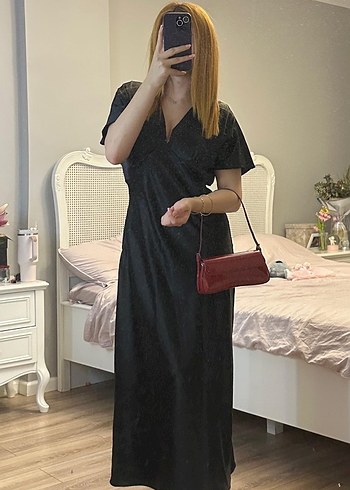 Zara zara saten elbise