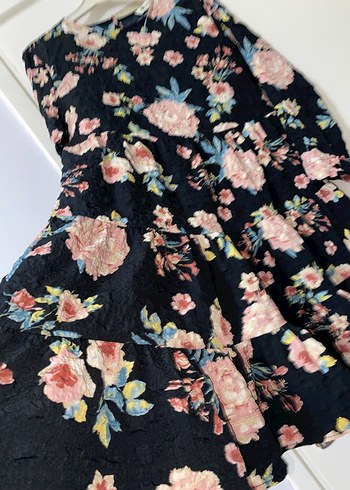 Çiçek Desenli Uzun Kollu Bohem Midi Elbise - Görsel 2