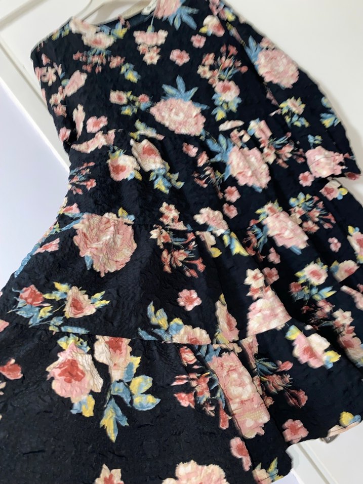 Çiçek Desenli Uzun Kollu Bohem Midi Elbise - Görsel 2