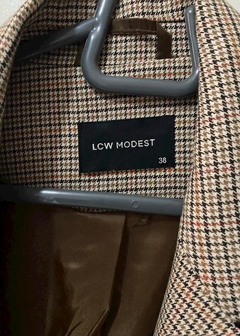 LCW Modest Ekose Uzun Kollu Kadın Ceket - Görsel 6