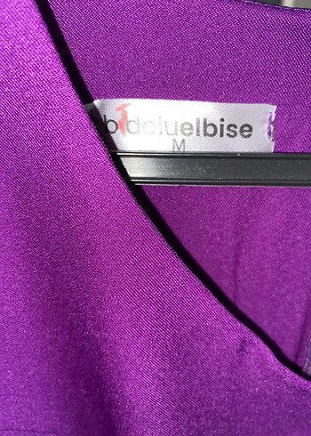 Kadın Mor Uzun V Yaka Elbise - Görsel 4