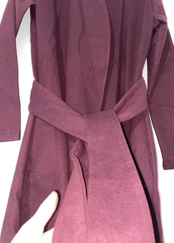 Bordo Kadın Uzun kap - Görsel 3