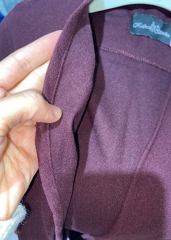 Bordo Kadın Uzun kap - Görsel 4