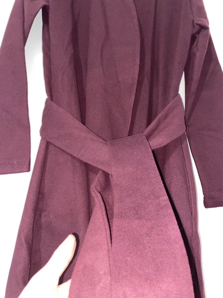 Bordo Kadın Uzun kap - Görsel 3