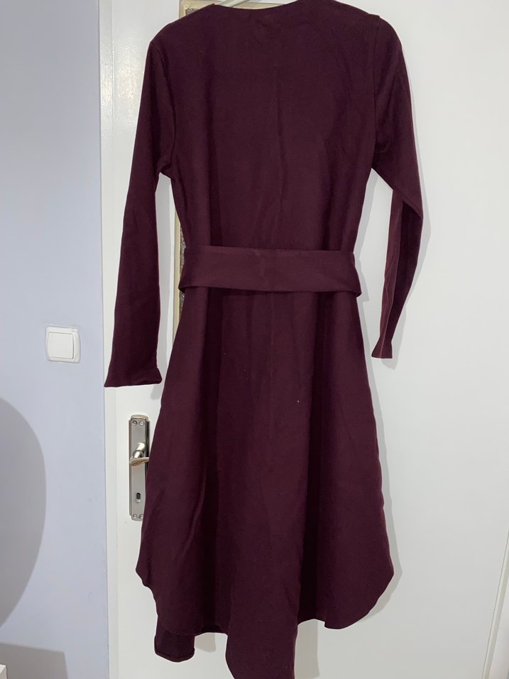 Bordo Kadın Uzun kap - Görsel 2