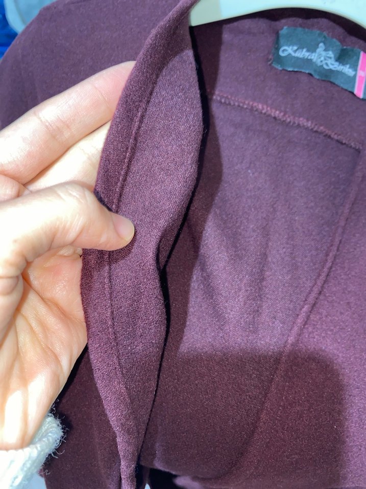 Bordo Kadın Uzun kap - Görsel 4