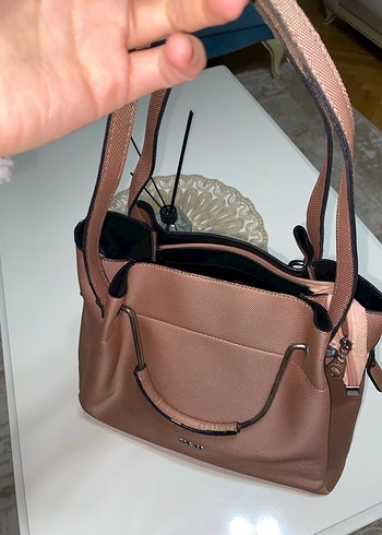 Bej Deri Tokalı Kadın Çanta - Görsel 2