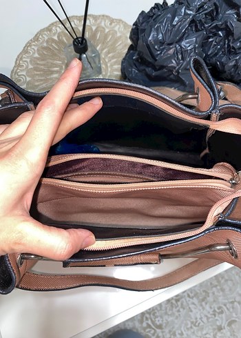 Bej Deri Tokalı Kadın Çanta - Görsel 4