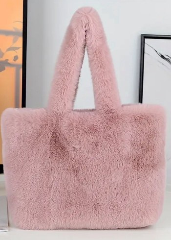 Pembe Peluş Kadın Omuz Çantası
