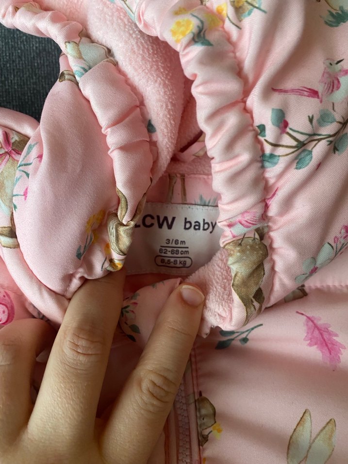 Kız Bebek Peluş Detaylı Desenli Pembe Tulumu - Görsel 3