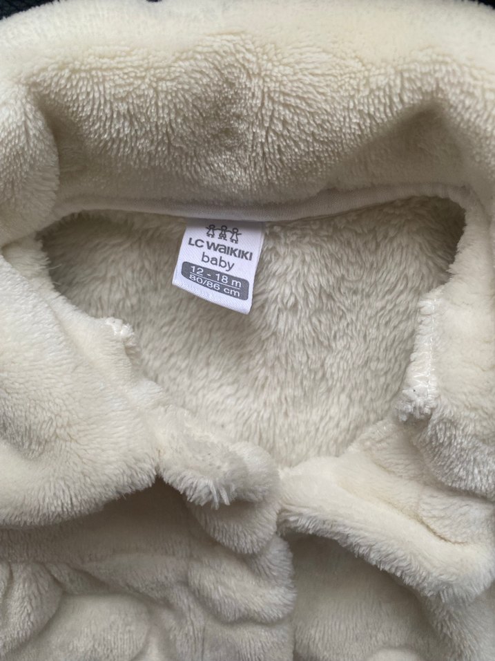 Kız Çocuk Gri Peluş Detaylı Ceket - Görsel 3