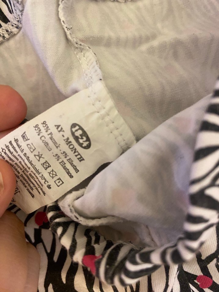 Kız Çocuk Zebra Desenli Pilili Tayt - Görsel 2