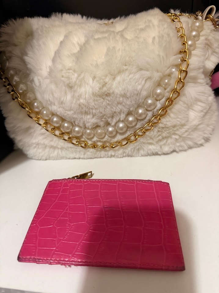 Pembe Yılan Derisi Desenli Kadın Cüzdanı - Görsel 2