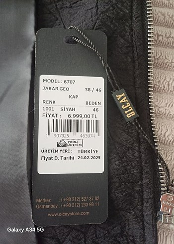olcay marka yeni etiketi üstünde