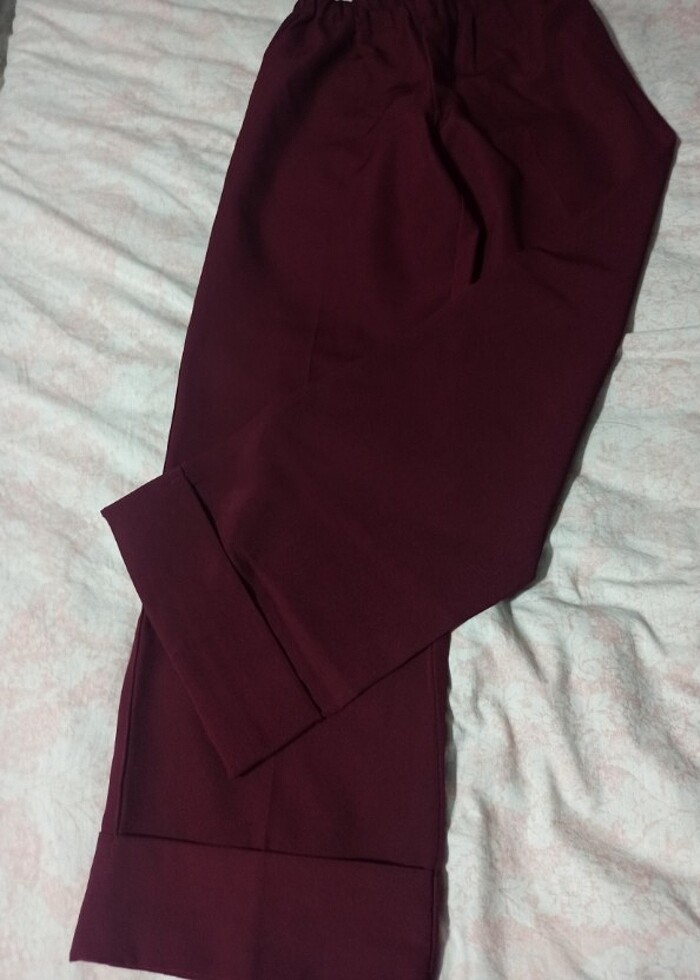 Kumaş bol paça pantolon  - Görsel 3