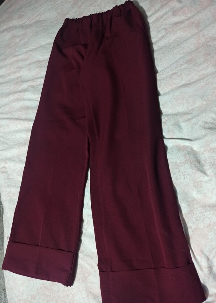 Kumaş bol paça pantolon  - Görsel 4