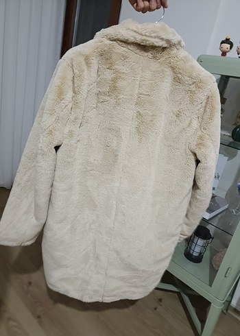 Kadın Bej Midi Tüylü Kaban - Görsel 2