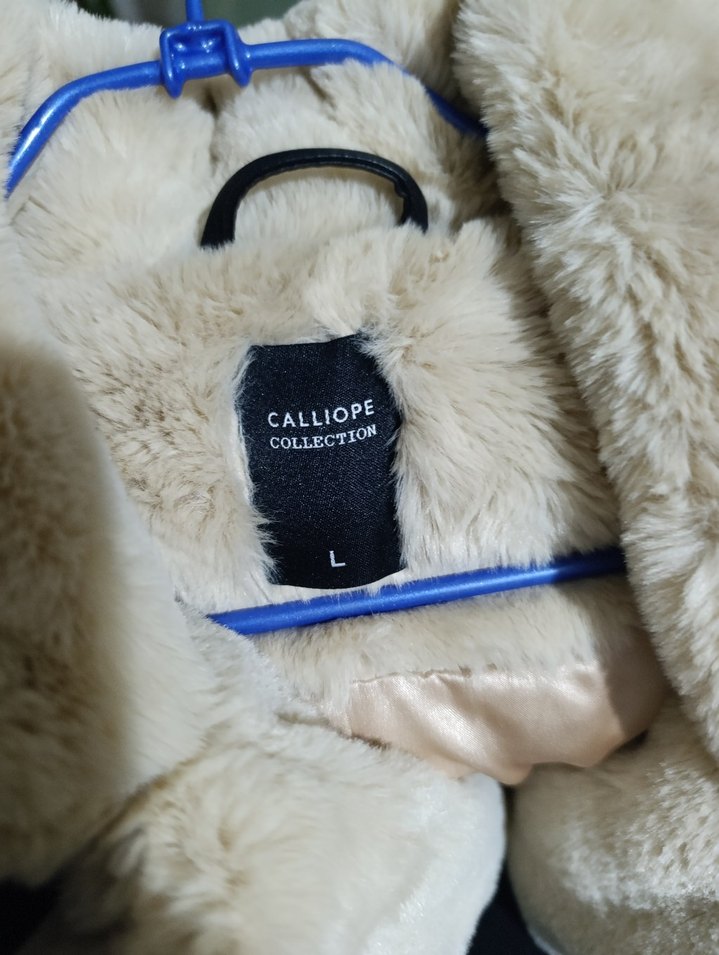 Kadın Bej Midi Tüylü Kaban - Görsel 3