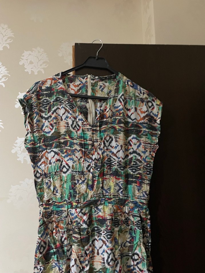 Bohem Çok Renkli Kemerli Tulum - Görsel 2