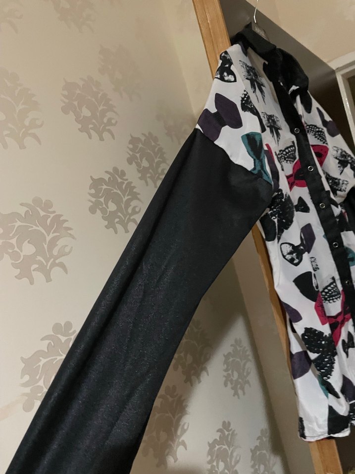 Uzun Kollu, Baskılı, Salaş Kesim Kadın Gömlek - Görsel 2