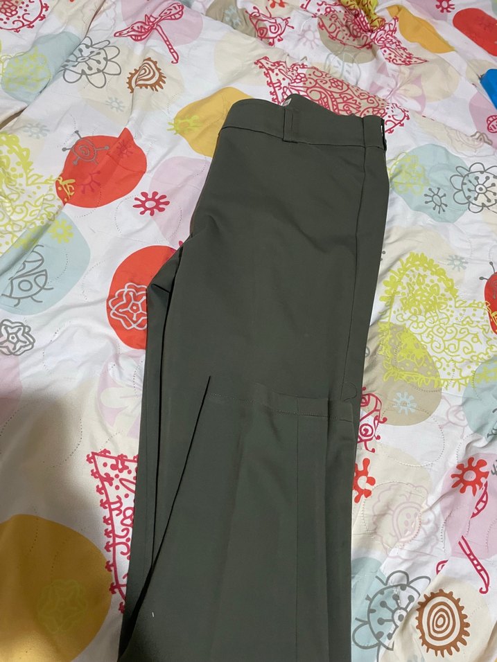 Kadın Haki Düğmeli Kumaş Pantolon - Görsel 2