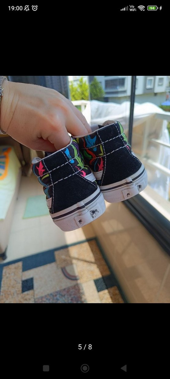 31,5 Vans Erkek Çocuk Renkli Velcro Spor Ayakkabı - Görsel 5