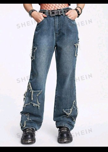 Gri Bağlamalı Salaş Rock Punk Kadın Kot - Görsel 7