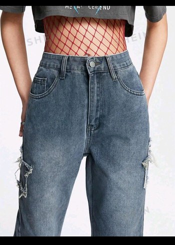 Gri Bağlamalı Salaş Rock Punk Kadın Kot - Görsel 6