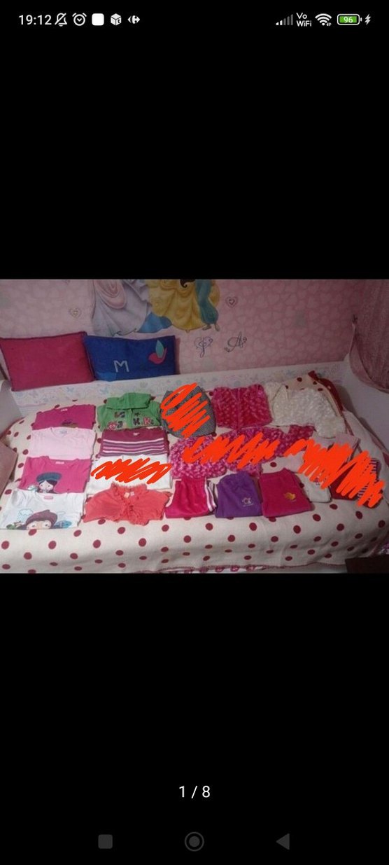 Kız Çocuk Pembe Simli Baskılı Tişört - Görsel 2