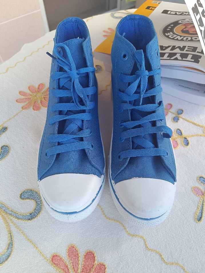 39 Mavi Bağcıklı Kadın Spor Ayakkabı - Görsel 4