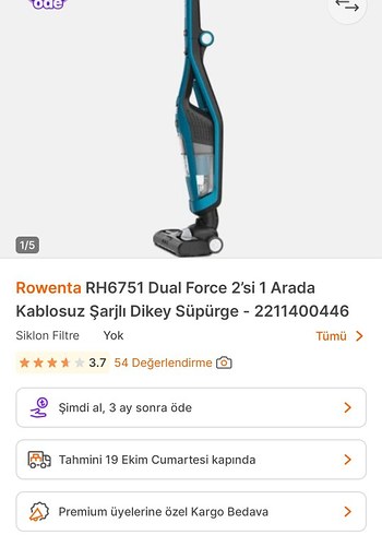 Mavi ve Gri Kablosuz Elektrikli Süpürge - Görsel 4