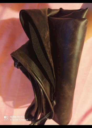 Anvelop Kahverengi Uzun Deri Etek - Görsel 6