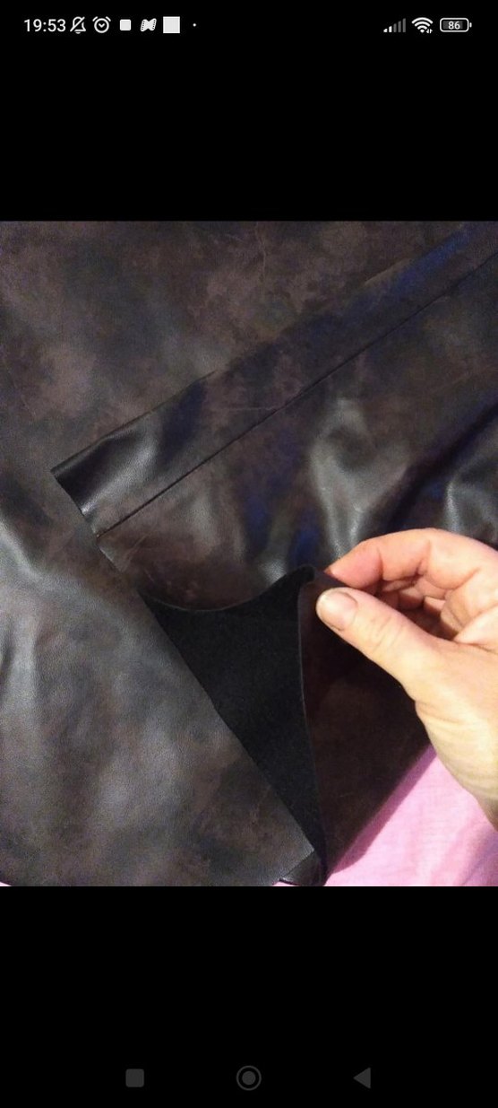 Anvelop Kahverengi Uzun Deri Etek - Görsel 4