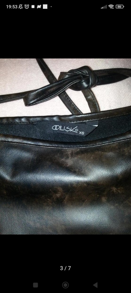 Anvelop Kahverengi Uzun Deri Etek - Görsel 3