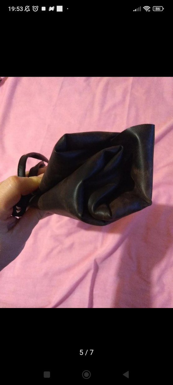 Anvelop Kahverengi Uzun Deri Etek - Görsel 5