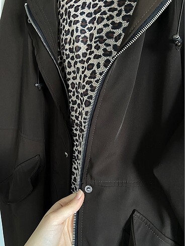 s Beden kahverengi Renk Leoparlı Oversize Ceket