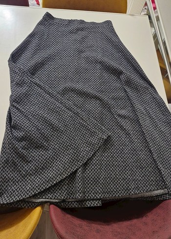 Kadın Gri Uzun Kloş etek - Görsel 2