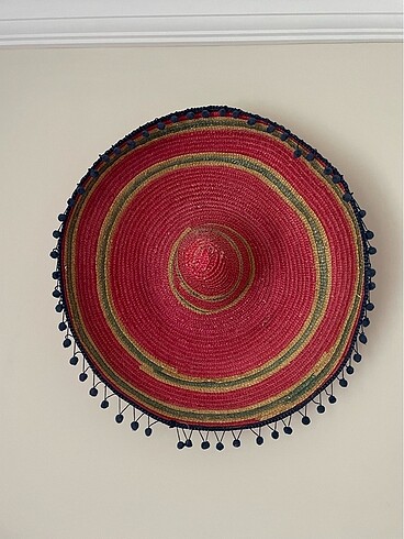 Pembe Sombrero Hasır Meksika Şapkası