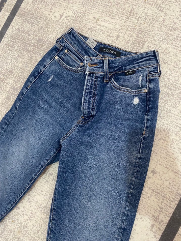 Mavi Kadın Kot Pantolon Tokalı - Görsel 3