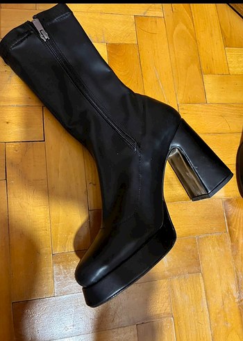 Kadın Siyah Platform Topuklu Goth Bot - Görsel 3