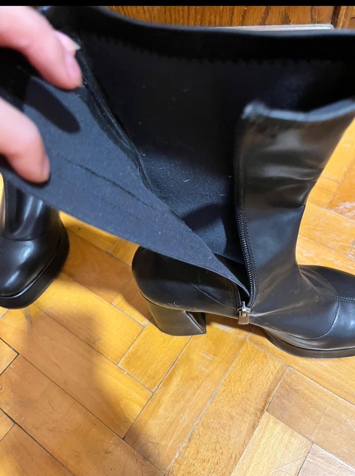 Kadın Siyah Platform Topuklu Goth Bot - Görsel 4