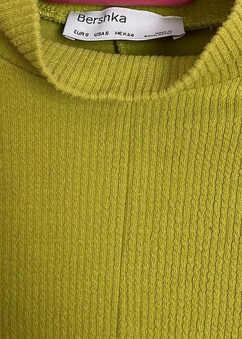 Bershka Sarı Fitilli Boğazlı Kadın Kazak