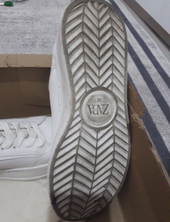 Zara beyaz minimalist kadın sneaker - Görsel 4