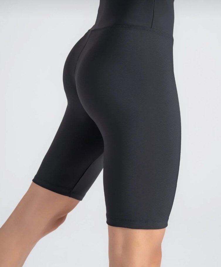 Siyah Yüksek Bel Mini Spor Şort - Görsel 3