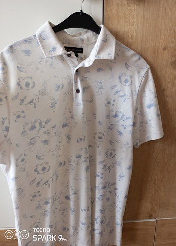 Baskılı Beyaz Pamuklu Kısa Kollu Polo Tişört - Görsel 6